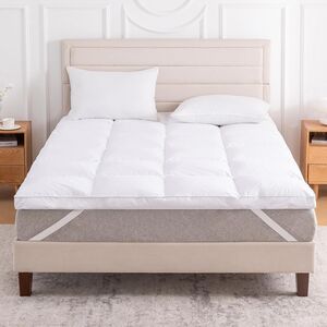 White Goose Feather Bed Mattress Topper Cover